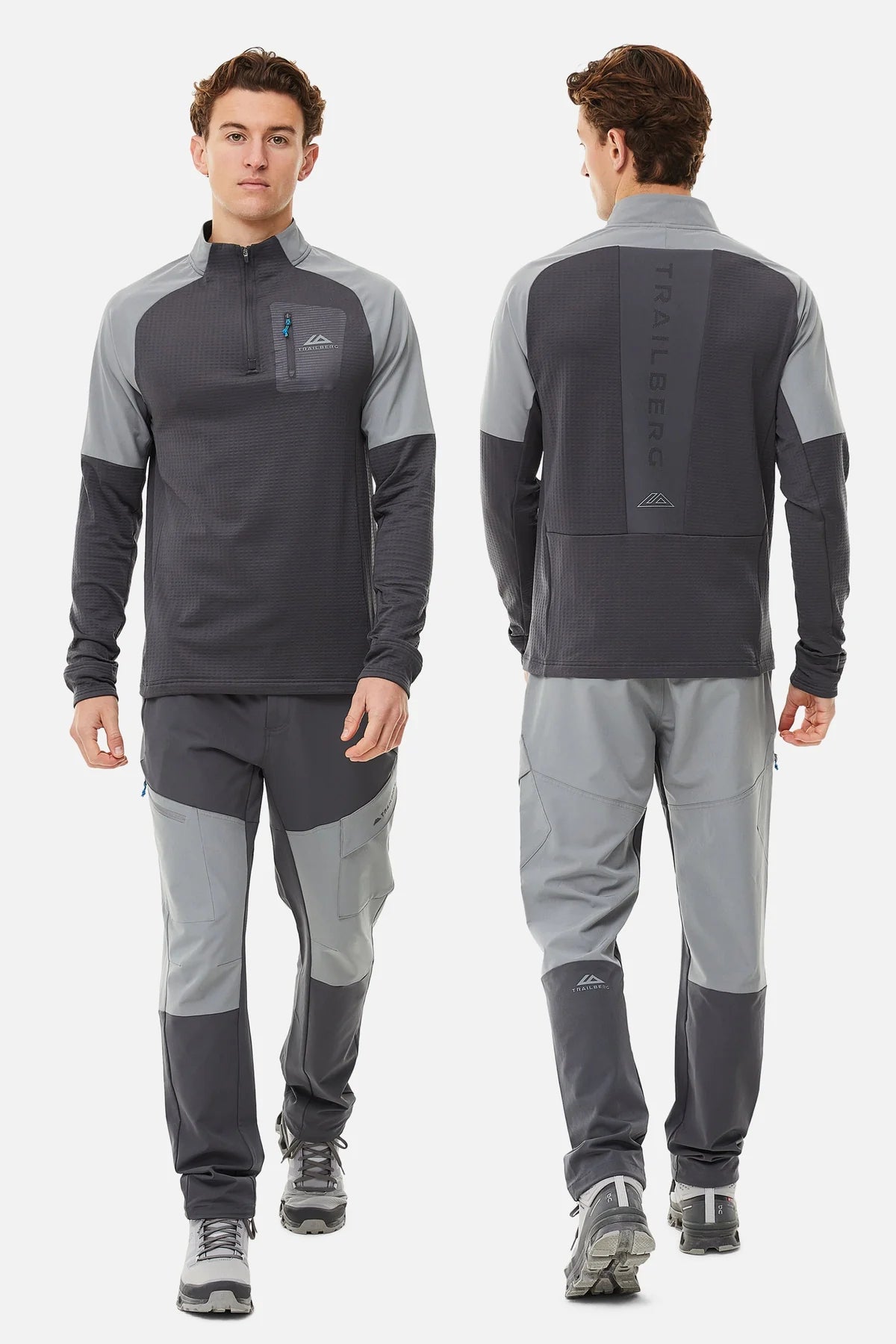 Trailberg Elbrus 3.0 Quarter Zip Pant Set - Grey/Light Grey