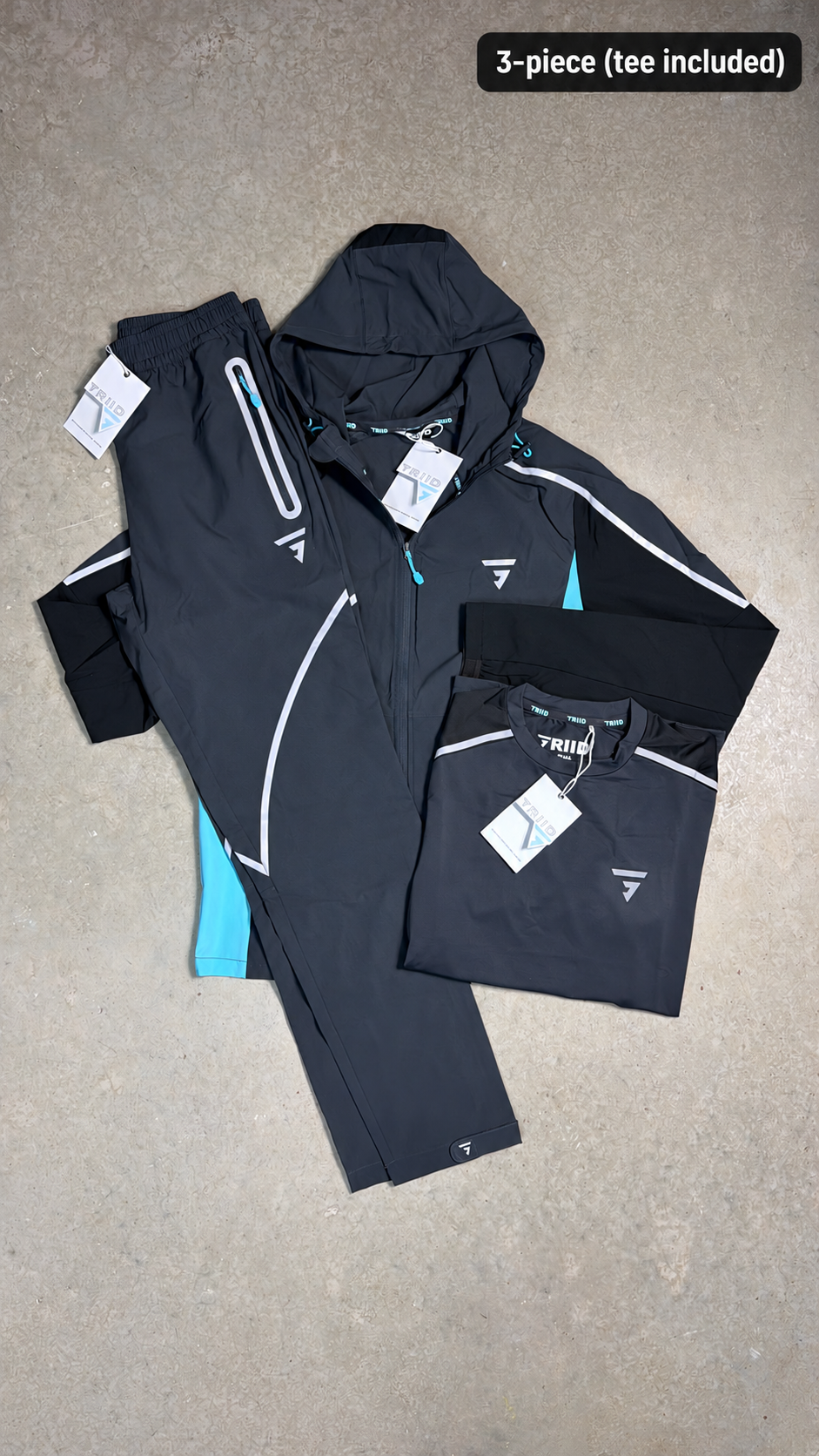 GRIID Reflect Tracksuit - Obsidian/Blue/Black