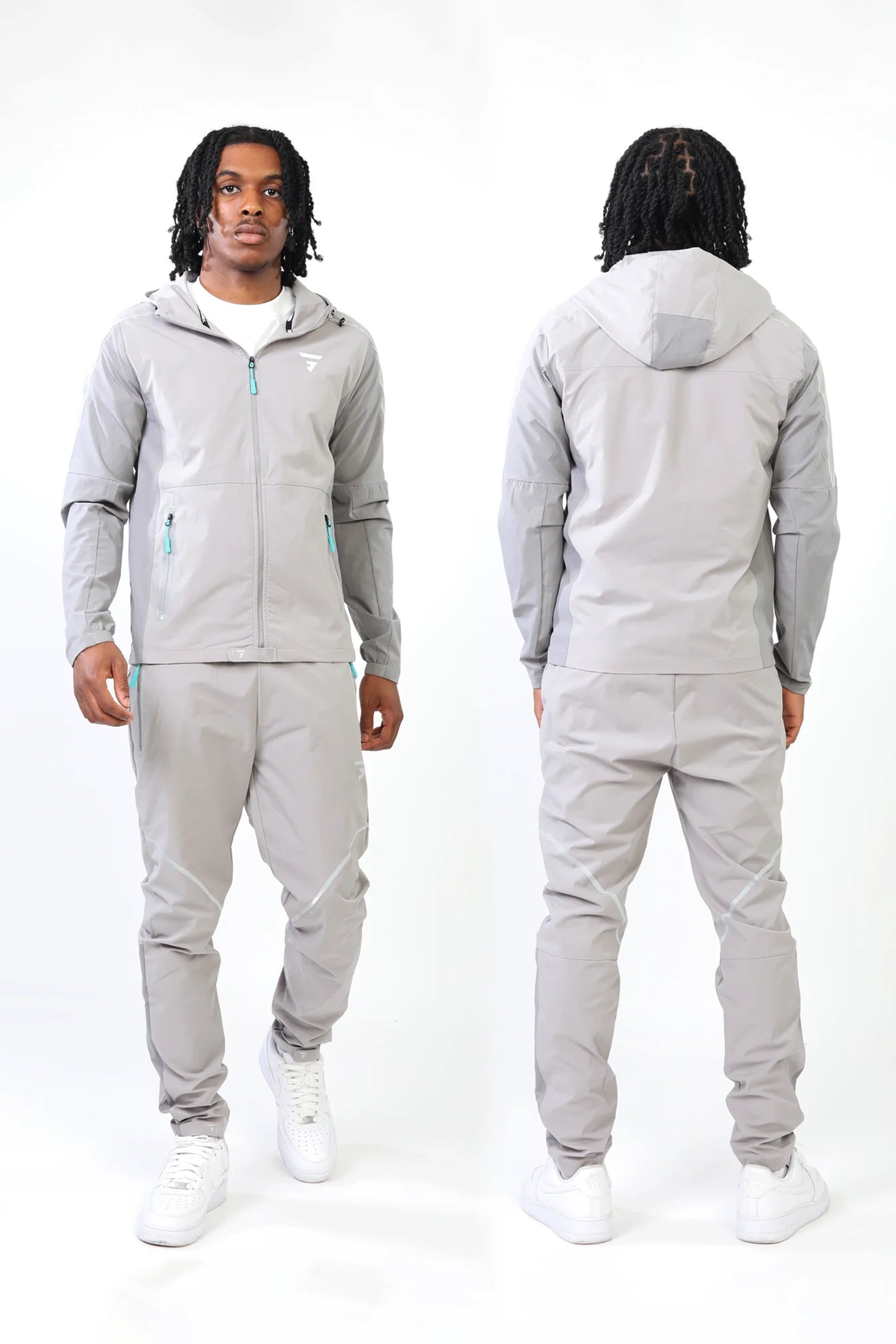 GRIID Reflect Tracksuit Light Grey/Dark Grey/Aqua
